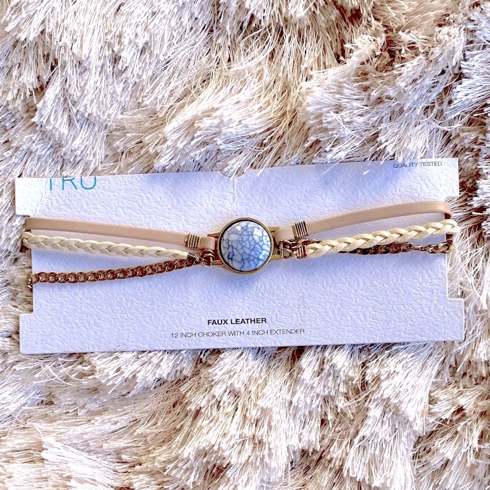 12”- 16” Faux Leather Choker Necklace
